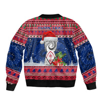 Personalized Guam Christmas Bomber Jacket Guaman Seal Poinsettia Felis Pasgua LT05 - Polynesian Pride