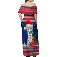 Personalized Guam Christmas Family Matching Off Shoulder Maxi Dress and Hawaiian Shirt Guaman Seal Poinsettia Felis Pasgua LT05 - Polynesian Pride