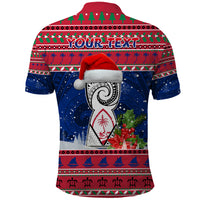 Personalized Guam Christmas Polo Shirt Guaman Seal Poinsettia Felis Pasgua LT05 - Polynesian Pride