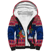 Personalized Guam Christmas Sherpa Hoodie Guaman Seal Poinsettia Felis Pasgua LT05 Unisex Red - Polynesian Pride