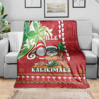 Hawaii Christmas Blanket Funny Santa Claus Surf Mele Kalikimaka LT05 - Polynesian Pride