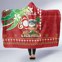Hawaii Christmas Hooded Blanket Funny Santa Claus Surf Mele Kalikimaka LT05 One Size Red - Polynesian Pride