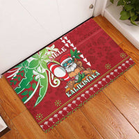Hawaii Christmas Rubber Doormat Funny Santa Claus Surf Mele Kalikimaka LT05 - Polynesian Pride