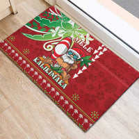 Hawaii Christmas Rubber Doormat Funny Santa Claus Surf Mele Kalikimaka LT05 - Polynesian Pride