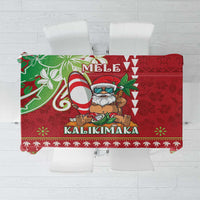 Hawaii Christmas Tablecloth Funny Santa Claus Surf Mele Kalikimaka LT05 Red - Polynesian Pride