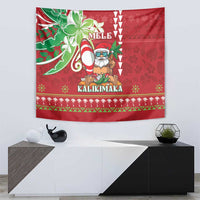 Hawaii Christmas Tapestry Funny Santa Claus Surf Mele Kalikimaka LT05 - Polynesian Pride