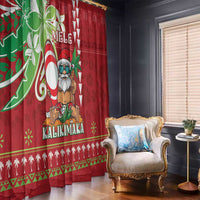Hawaii Christmas Window Curtain Funny Santa Claus Surf Mele Kalikimaka LT05 - Polynesian Pride