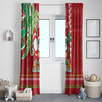Hawaii Christmas Window Curtain Funny Santa Claus Surf Mele Kalikimaka LT05 - Polynesian Pride