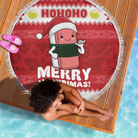 Hawaii Funny Christmas Beach Blanket Spam Musubi Santa LT05 - Polynesian Pride