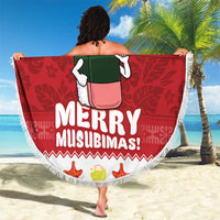 Hawaii Funny Christmas Beach Blanket Spam Musubi Santa LT05 - Polynesian Pride