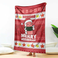 Hawaii Funny Christmas Blanket Spam Musubi Santa LT05 - Polynesian Pride