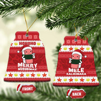Hawaii Funny Christmas Ceramic Ornament Spam Musubi Santa LT05 Bell Flake Red - Polynesian Pride
