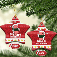 Hawaii Funny Christmas Ceramic Ornament Spam Musubi Santa LT05 Star Red - Polynesian Pride