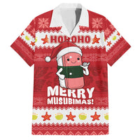 Hawaii Funny Christmas Family Matching Long Sleeve Bodycon Dress and Hawaiian Shirt Spam Musubi Santa LT05 Dad's Shirt - Short Sleeve Red - Polynesian Pride