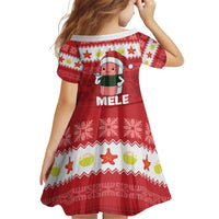 Hawaii Funny Christmas Kid Short Sleeve Dress Spam Musubi Santa