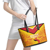 Papua New Guinea Rugby Leather Tote Bag Kumul Pride Go Champions LT05 - Polynesian Pride