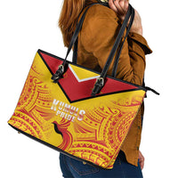 Papua New Guinea Rugby Leather Tote Bag Kumul Pride Go Champions LT05 - Polynesian Pride