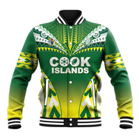 Cook Islands Rugby Custom Baseball Jacket The Kukis Go Champions LT05 Unisex Green - Polynesian Pride