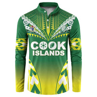 Cook Islands Rugby Custom Button Sweatshirt The Kukis Go Champions LT05 Green - Polynesian Pride