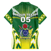 Cook Islands Rugby Custom Family Matching Off Shoulder Short Dress and Hawaiian Shirt The Kukis Go Champions