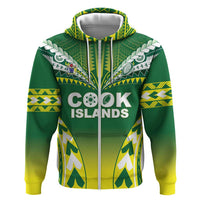 Cook Islands Rugby Custom Hoodie The Kukis Go Champions LT05 Zip Hoodie Green - Polynesian Pride