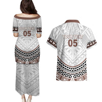 Fiji Rugby Custom Couples Matching Puletasi and Hawaiian Shirt Fijian Bati Go Champions