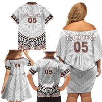 Fiji Rugby Custom Family Matching Off Shoulder Short Dress and Hawaiian Shirt Fijian Bati Go Champions