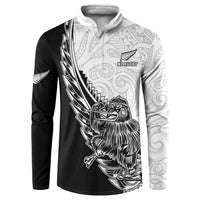 New Zealand Kiwi Rugby Custom Button Sweatshirt Go Champions Maori Pattern
