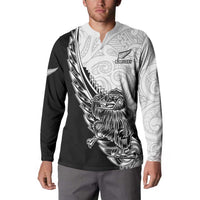 New Zealand Kiwi Rugby Custom Button Sweatshirt Go Champions Maori Pattern