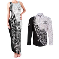 New Zealand Kiwi Rugby Custom Couples Matching Tank Maxi Dress and Long Sleeve Button Shirt Go Champions Maori Pattern