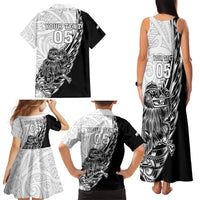 New Zealand Kiwi Rugby Custom Family Matching Tank Maxi Dress and Hawaiian Shirt Go Champions Maori Pattern