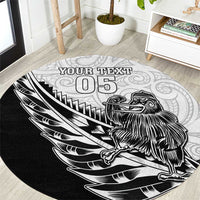 New Zealand Kiwi Rugby Custom Round Carpet Go Champions Maori Pattern