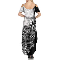 New Zealand Kiwi Rugby Custom Summer Maxi Dress Go Champions Maori Pattern