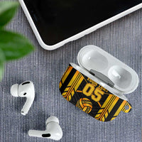Custom Polynesia Beach Volleyball AirPods Case Gold Polynesian Tribal Pattern - Polynesian Pride