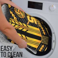 Custom Polynesia Beach Volleyball Bathroom Set Gold Polynesian Tribal Pattern - Polynesian Pride