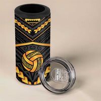 Custom Polynesia Beach Volleyball 4 in 1 Can Cooler Tumbler Gold Polynesian Tribal Pattern LT05 - Polynesian Pride