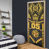 Custom Polynesia Beach Volleyball Door Cover Gold Polynesian Tribal Pattern LT05 - Polynesian Pride