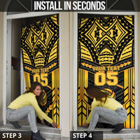 Custom Polynesia Beach Volleyball Door Cover Gold Polynesian Tribal Pattern LT05 - Polynesian Pride