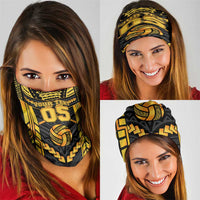 Custom Polynesia Beach Volleyball Neck Gaiter Gold Polynesian Tribal Pattern LT05 - Polynesian Pride