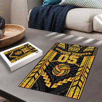 Custom Polynesia Beach Volleyball Puzzle Gold Polynesian Tribal Pattern LT05 - Polynesian Pride