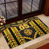 Custom Polynesia Beach Volleyball Rubber Doormat Gold Polynesian Tribal Pattern LT05 - Polynesian Pride
