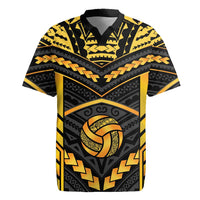 Custom Polynesia Beach Volleyball Rugby Jersey Gold Polynesian Tribal Pattern LT05 Gold - Polynesian Pride