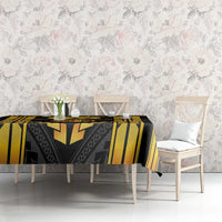Custom Polynesia Beach Volleyball Tablecloth Gold Polynesian Tribal Pattern LT05 - Polynesian Pride