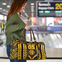 Custom Polynesia Beach Volleyball Travel Bag Gold Polynesian Tribal Pattern - Polynesian Pride