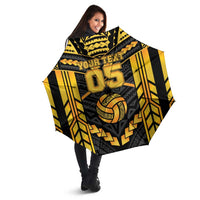 Custom Polynesia Beach Volleyball Umbrella Gold Polynesian Tribal Pattern LT05 - Polynesian Pride