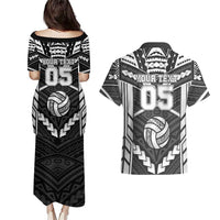 Custom Polynesia Beach Volleyball Couples Matching Puletasi and Hawaiian Shirt Polynesian Tribal Pattern LT05 - Polynesian Pride