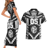 Custom Polynesia Beach Volleyball Couples Matching Short Sleeve Bodycon Dress and Hawaiian Shirt Polynesian Tribal Pattern LT05 - Polynesian Pride