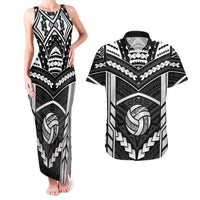Custom Polynesia Beach Volleyball Couples Matching Tank Maxi Dress and Hawaiian Shirt Polynesian Tribal Pattern LT05 Black - Polynesian Pride