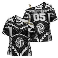 Custom Polynesia Beach Volleyball Cross Shoulder Shirt Polynesian Tribal Pattern LT05 - Polynesian Pride