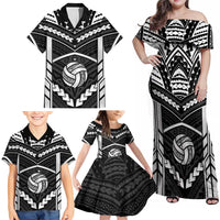 Custom Polynesia Beach Volleyball Family Matching Off Shoulder Maxi Dress and Hawaiian Shirt Polynesian Tribal Pattern LT05 - Polynesian Pride